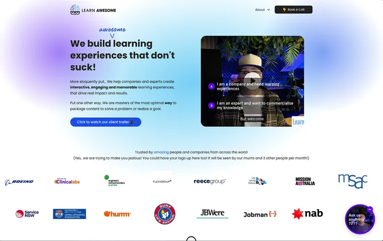 The redesigned Learn Awesome website